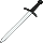 une épée courte avec une lame et un cuir.